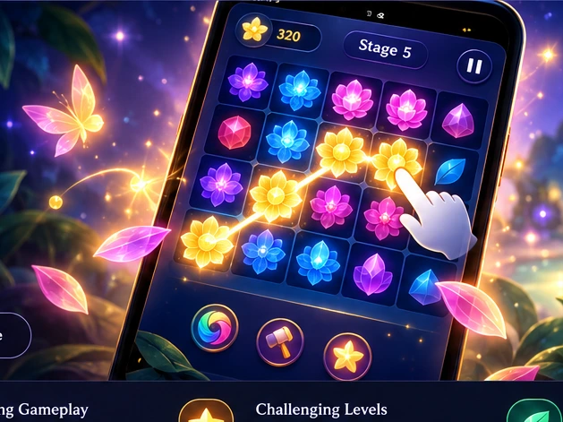 Colorful Prism Pollen inspired puzzle gameplay artwork